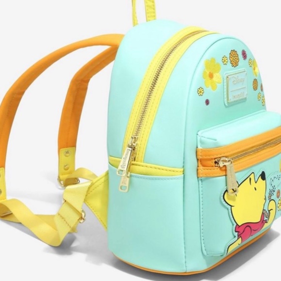 New Loungefly Disney Winnie the Pooh Yellow Flowers Mini Backpack 💚 - Picture 3 of 6